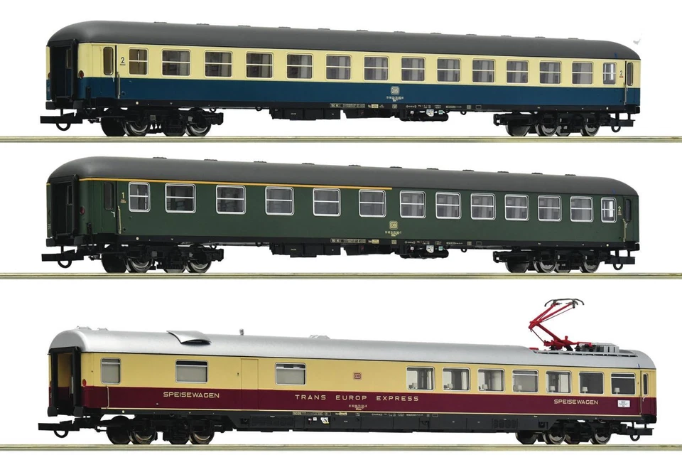 Roco 6200052 H0 DC 3er Set Personenwagen "Hispania Express" 2 Ep. IV DB