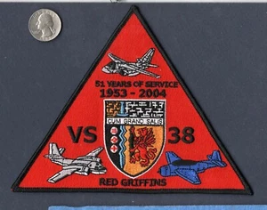 VS-38 RED GRIFFONS DECOM 2004 US NAVY S-2 Tracker S-3 Viking ASW Squadron Patch - Bild 1 von 1