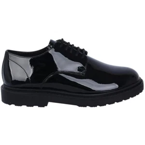 Kangol Black Patent Lace Up Brogues Flat Low Heel Shoes Size 4 37 Work School - Picture 1 of 5