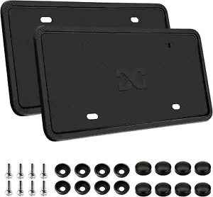 2pcs Silicone License Plate Frame Rubber License Plate Holder with Screws | USA - Picture 1 of 6