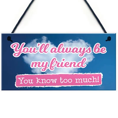 ALWAYS MY FRIEND Plaque Sign Friendship Funny Wooden Gift Birthday Thank You NEW - Image 1 of 4