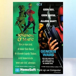 1995 King O' Magic / Gender Wars (PC) A4 Vintage Print Ad/Poster, Official Art - Picture 1 of 3
