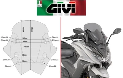 CUPOLINO fumé KYMCO AK 550 ETS 2017 2018 2019 2020 2021 2022 2023 2024 D6110S - Image 1 of 4