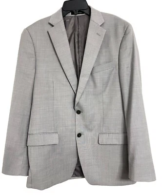 Calvin Klein Light Gray Wool Blend Suit Jacket 38 R Blazer 2 Button Sport Coat - Image 1 of 4