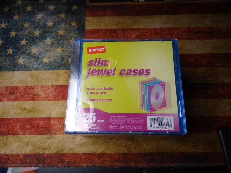 Staples 25 Slim Mini JEWEL Cases 5mm Thick Multi Color