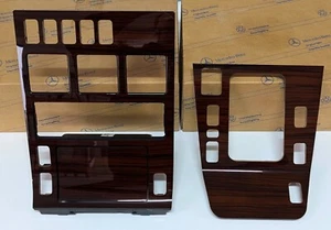 Mercedes Benz W140 Mittelkonsole ZEBRANO DUNKEL  HOLZ 2 TEILIG NEU NR. 301 - Picture 1 of 4