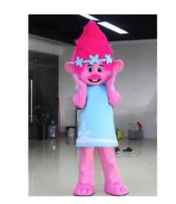Lindo Disfraz de Mascota Amapola Trolls Princesa Desfile Cumpleaños Juegos con disfraces Vestido Adulto Foto 1 de 4