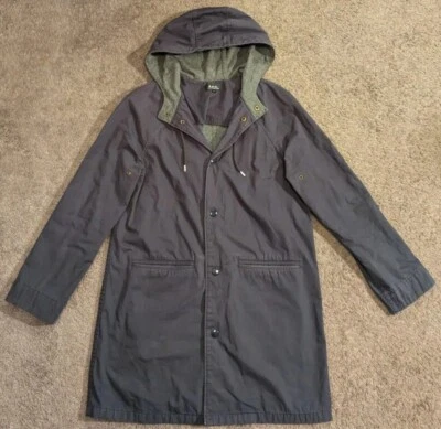 Mujer A.P.C. Chaqueta Parka Ligera Rue Madame Paris Anorak Azul Pequeña Foto 1 de 4