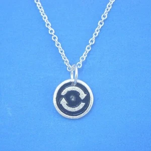 N222 Plata de Ley Pequeño Reciclado Redondo Colgante 16" Collar Cadena Nuevo Sólido 925 - Imagen 1 de 5