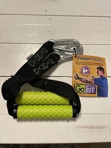 GoFit Power Handles - One Pair | Neon Green Carabiner Exercise Cables - Picture 1 of 2
