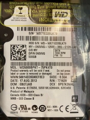Western Digital WD Black 500GB 7200RPM SATA II Laptop Hard Disk Drive - Image 1 of 3