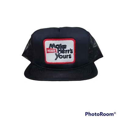 De colección Herrs Chips Make Herrs Yours Trucker Parche Sombrero Gorra Malla Negra Espalda Snapback Foto 1 de 4