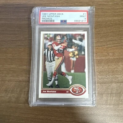 1991 Upper Deck Football Joe Montana #1 PSA 9 como nuevo promoción 49ers Foto 1 de 4