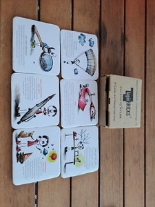 Set Of 6 Cork Bottom Coasters Croatian Inventors Nikola Tesla Boskovic Penkala - Picture 1 of 8