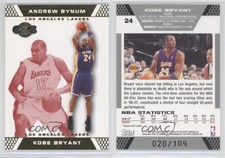 2007-08 Topps Co-Signers Gold Red /109 Kobe Bryant Andrew Bynum #24.1 HOF