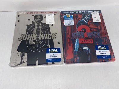 John Wick главы 1 и 2 SteelBook Bluray + DVD + цифровой просрочен (лот) ** читать - Изображение 1 из 4