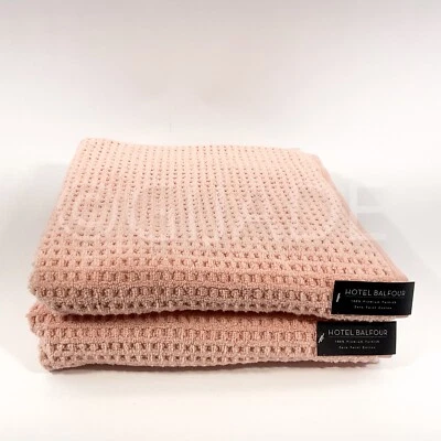 Hotel Balfour 100% Cotton Soft Luxurious 2Pc Bath Towels Pink Made In Turkey - Image 1 of 4