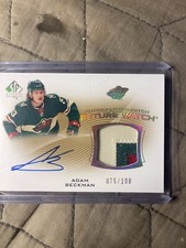 2021-22 SP AUTHENTIC FUTURE WATCH ADAM BECKMANN PATCH AUTO /100