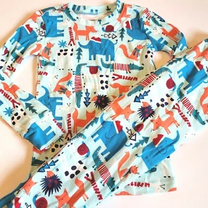 Gymboree Boy 5 Blue Forest Animals Fox Holiday Gymmies Pajamas NWT PJs Winter - Picture 1 of 2