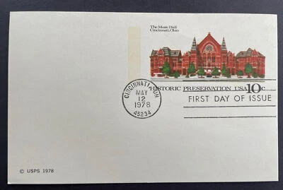 UX73 FDC US Postal Card Cincinnati Music Hall 1978 10c Ohio - Image 1 of 2