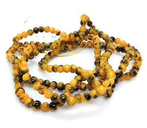 Round Glass Beads 5mm - Green/Orange- Pack of 50 - Picture 1 of 1