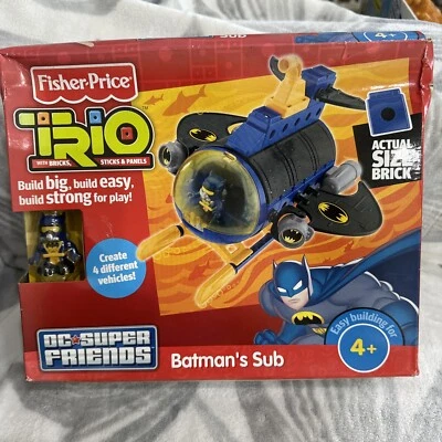 Fisher Price DC Super Trio Batman’s Sub Bricks Sticks Panels New Damaged Box — 第 1/4 张图片