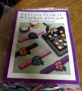 Fantasy Floral Napkin Rings Plastic Canvas Kit Spring is Coming! - Bild 1 von 1