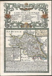 Antique map, Ogilby / Bowen, North and East Riding of Yorkshire/Road-.. - Picture 1 of 2