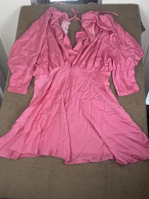 Vestido envolvente satinado rosa talla 18 de ASOS DESIGN Foto 1 de 3