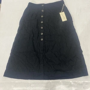 Universal Thread - Womens Black Button Skirt - Size M - Picture 1 of 5
