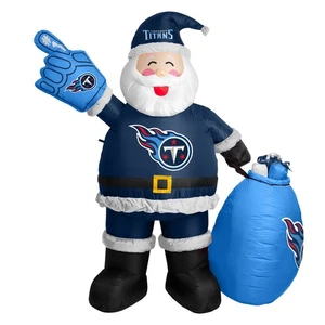 Tennessee Titans 7Ft Tall Inflatable Santa Claus Christmas Yard Inflatable - Picture 1 of 1