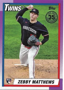 2025 Topps Series 1 - 1990 Topps Baseball Zebby Matthews #T90-74 (RC) - Picture 1 of 2