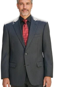 Ralph Ralph Lauren Nadelstreifen Schwarz Wolle Anzug Herren 42L 36x33 Klassisch Preppy  - Bild 1 von 21