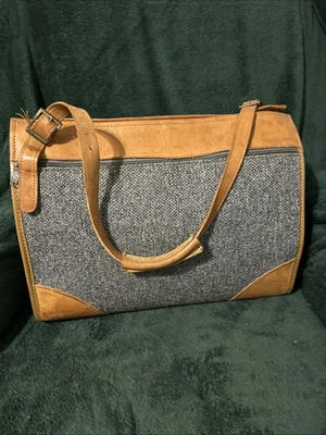 Bolso de Transporte Hartmann Vintage Cuero Tweed Asa Viaje Fin de Semana Foto 1 de 4