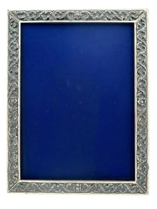 Barock massiv Sterling Silber 8x6 Bilderrahmen Lacksockel antik sehr gut - Bild 1 von 21