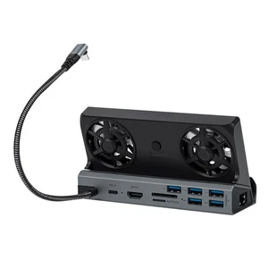 10 in 1 Docking Station Hub For Steam Deck USB 3.0 100W With Dual Cooling Fan F - Foto 1 di 16
