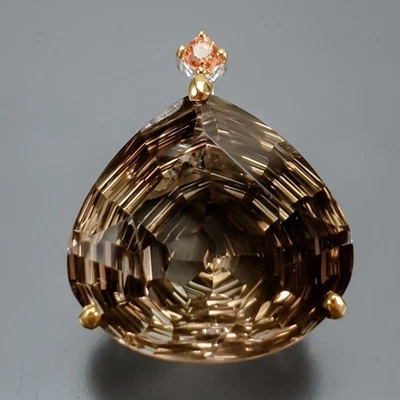 Handmade 34 ct+ Natural Smoky Quartz Pendant 925 Sterling Silver  /NP52064 - Image 1 of 4