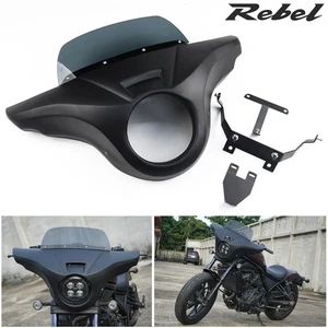 Honda Rebel 1100 CMX (2021-25) Front Batwing Fairing Windshield Matte Black - Picture 1 of 16
