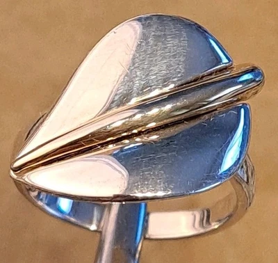 Anillo Robert Lee Morris RLM Studio Plata Esterlina Latón Hoja Banda Talla 10 BONITO Foto 1 de 4