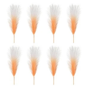 8 Pezzi 17 Pollici Finta Pampa Erba Artificiale Boho Decorazione Sfumata Arancione - Foto 1 di 6