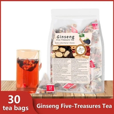 Ginseng Five Treasure Tea Red Date Polygonatum Liver Kidney Detox Tea 30 Teabags - Image 1 of 4