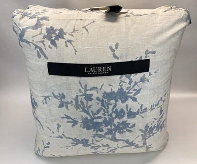 Ralph Lauren Eva Cream Blue Floral Reversible Cotton Comforter Shams Set KING - Image 1 of 4