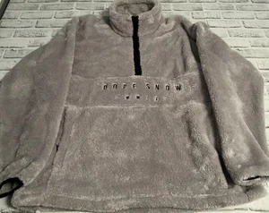 Dope Snow MMIX 1/4 Zip Deep Pile Fleece Jacket 2XL Gray Rare - Picture 1 of 6