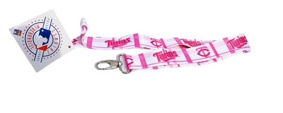 Minnesota Twins Pink and White Plaid MLB Lanyard with Clip New MLB Licensed - Image 1 of 3