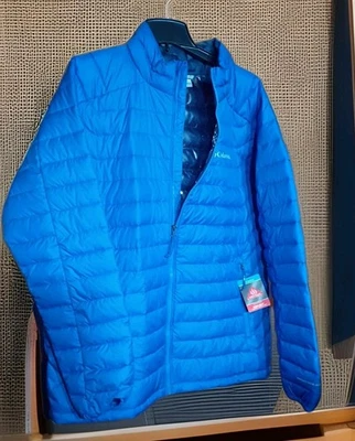 MENS Columbia  White Out  Omni Heat Puffer Jacket Light Blue  Sz 1x - Image 1 of 4