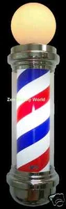 BRAND NEW TALL TWO LIGHT GLOBE BARBER POLE- OUTDOOR/INDOOR : HEIGHT 35" - Picture 1 of 1
