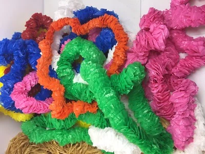 Hawaiian Hula Girl / Guy Costume W  Leis & Faux Straw Skirt Womens Men Funny Lot - Image 1 of 3