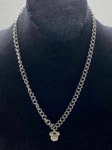 Disney 18" Silber Kette mit funkelnden Kristall Mickey Mouse Kopf Anhänger - Bild 1 von 4