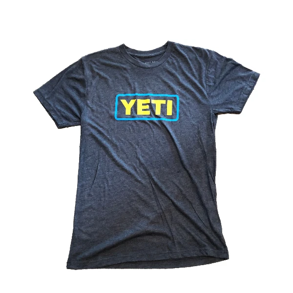 Yeti Tri-Blend Vintage Navy Logo Badge Size Small T-Shirt