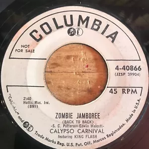 HEAR HALLOWEEN CALYPSO - CALYPSO CARNIVAL - ZOMBIE JAMBOREE -U.S. COLUMBIA PROMO - Picture 1 of 3
